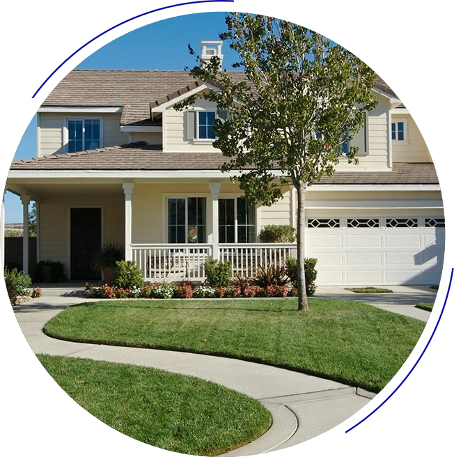 A house with a tree in the yard